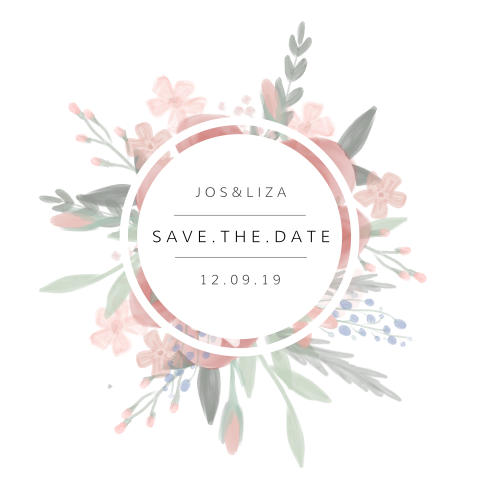 Bohemian save the date kaartje passend bij trouwkaart