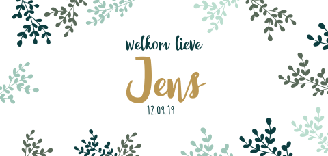 Stoer maar ook lief bohemian geboortekaartje voor een jongen