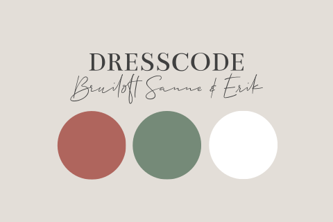 Dresscode kaartje voor jullie bruiloft passend bij de trouwkaart