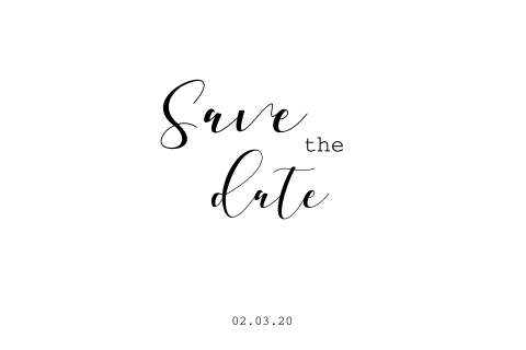 Save the date kaart in minimalistische stijl passend bij trouwkaart
