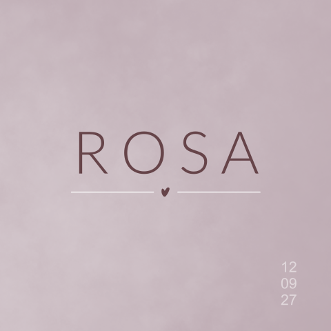 Geboortekaartje meisje minimalistisch lila paars velvet look