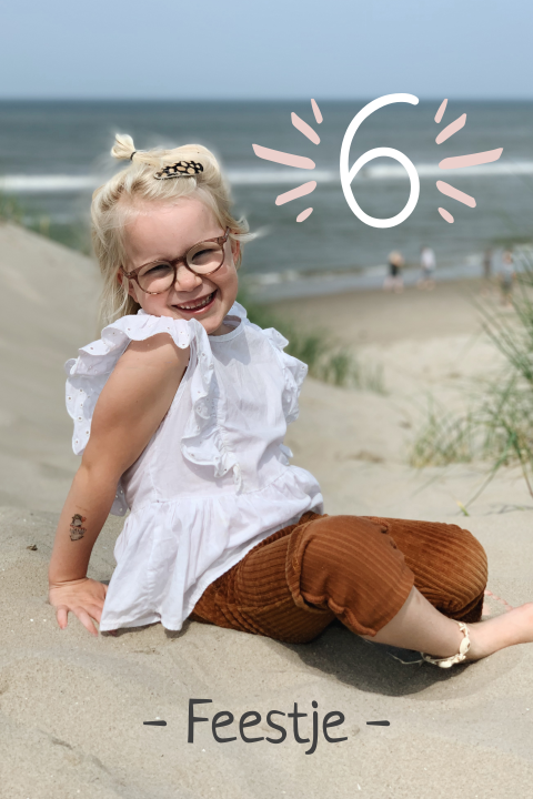Uitnodiging kinderfeestje foto kaart met cijfer