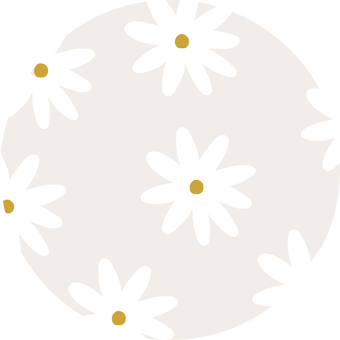 Sluitsticker enveloppe madeliefjes bloemen wit roze oker kleur