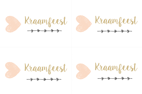 Label geboortekaartje voor kraamfeest