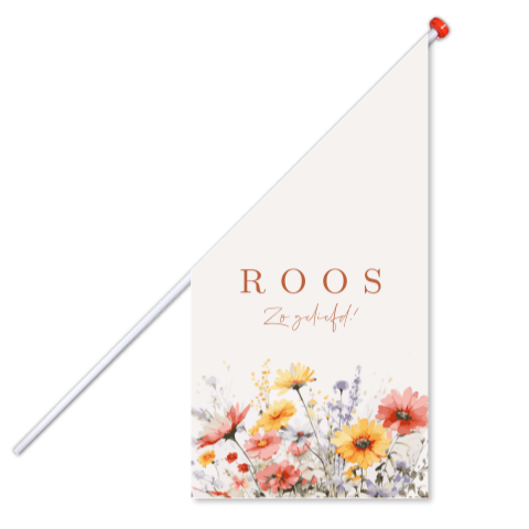 Geboortevlag geboorte zusje dochter vrolijke bloemen