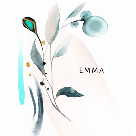 Botanische rouwkaart met takjes abstract