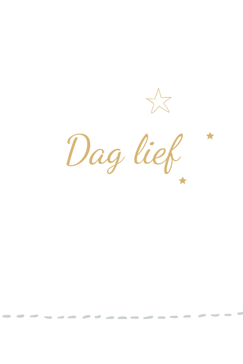 Rustige dankkaart wit dag lief met stippellijntje