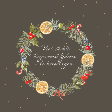 Kerstgroet na overlijden dierbare krans en kaart