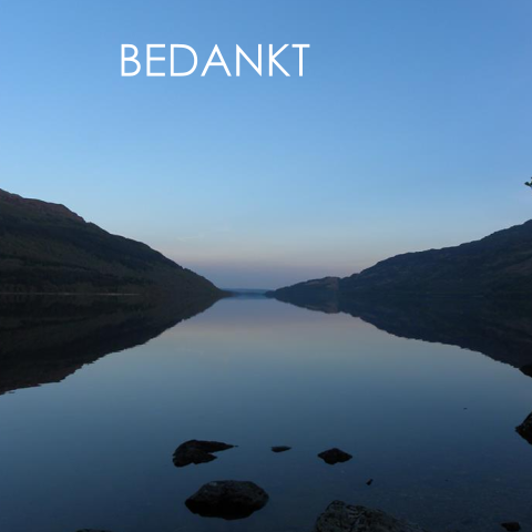 Blauwe bedankkaart met Loch Lomond meer Schotland