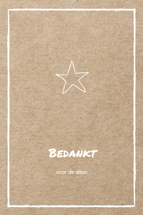 Kraft bedankkaart met witte rouw rand zelf maken
