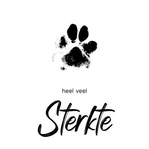 Condoleance kaart hond met poot