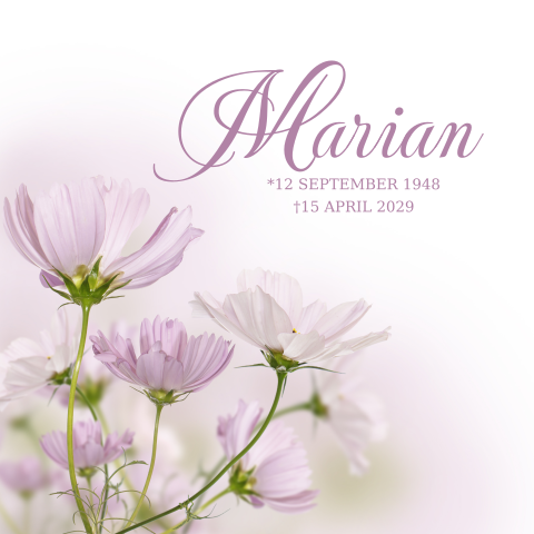 Rouwkaart paars roze tinten met bloemen