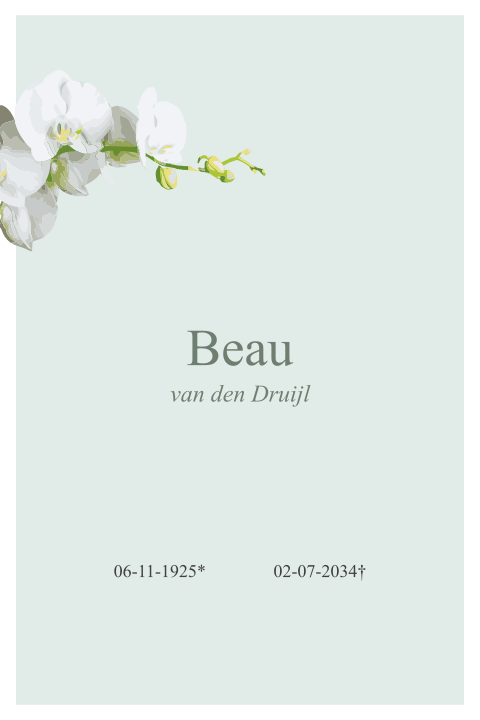 Rouwkaart met orchidee