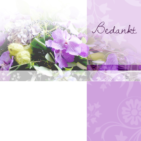 Bedankkaart met paarse orchidee