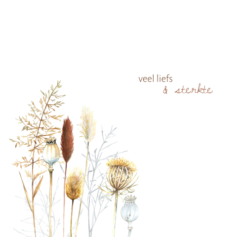 Condoleance kaart sturen droogbloemen gras