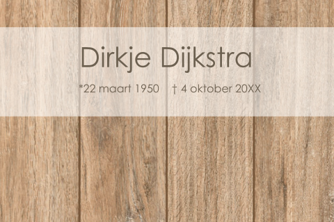 Moderne herinneringskaart vrouw of man met warm houten planken