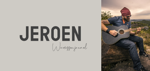 Moderne en stoere rouwkaart met foto grijstinten