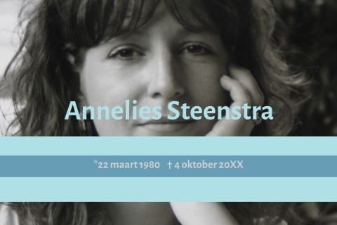 Trendy herinneringskaart blauw met wit en eigen foto