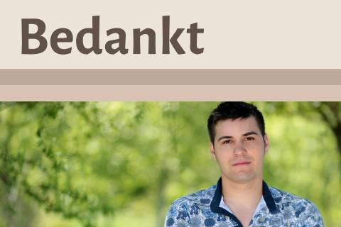 Trendy dankkaart met foto in aarde tinten