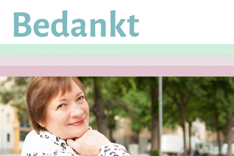 Trendy dankbetuiging met foto in pastel groen en roze