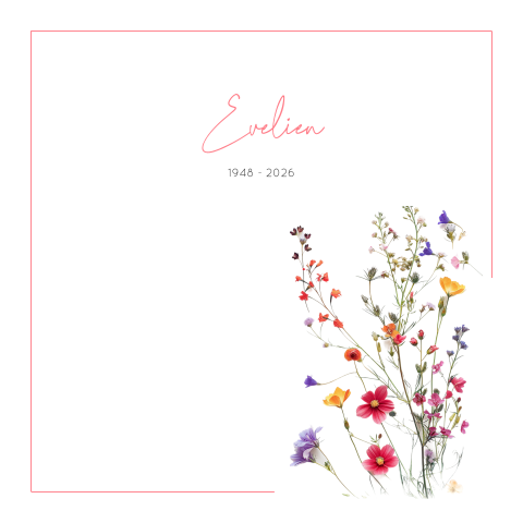 Rouwkaart moeder met een bos veldbloemen