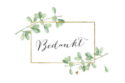 Dankbetuiging Bedankkaart met bladgroen