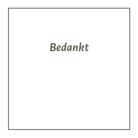 Traditionele dankbetuiging maken met taupe rouwrand voorbeeld