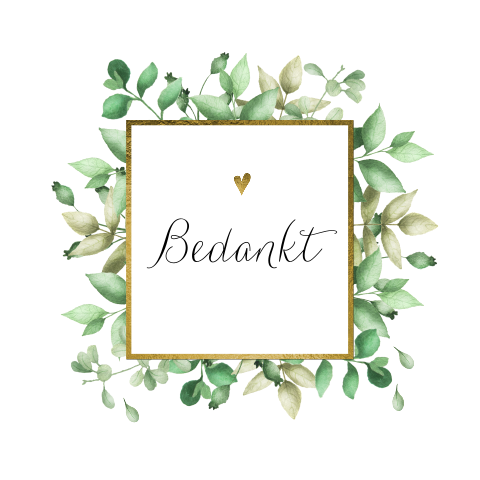 Bedankkaart bladgroen bladeren