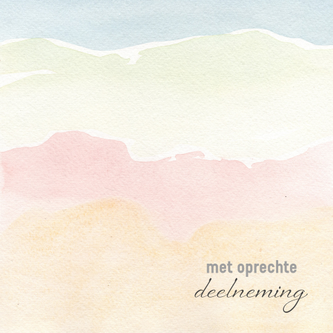 Condoleancekaart modern pastel kleuren