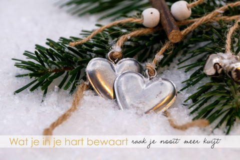 Kerstkaart na overlijden dierbare hart