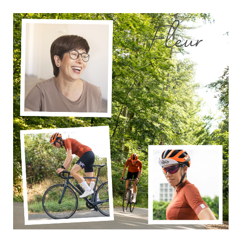 Rouwkaart vrouw sporten fotocollage