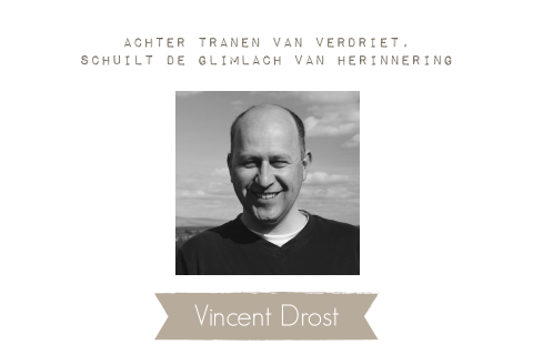 Trendy dankkaart taupe label en eigen foto