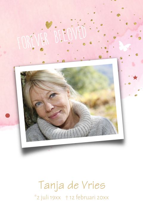 Unieke foto herinneringskaart met watercolour effect