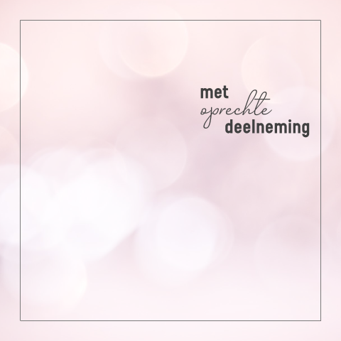 Condoleancekaart met oprechte deelneming modern roze