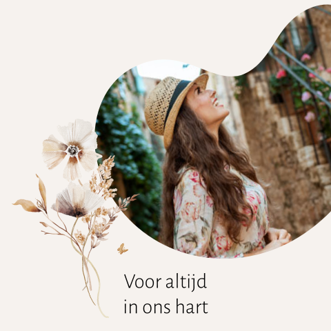 Bedankkaart modern vrouw foto bloemen