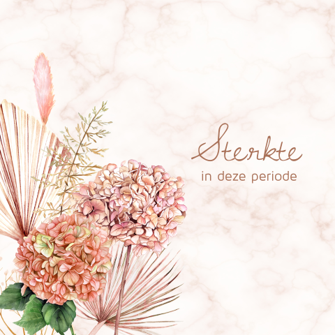 Condoleancekaart hortensia droogbloemen