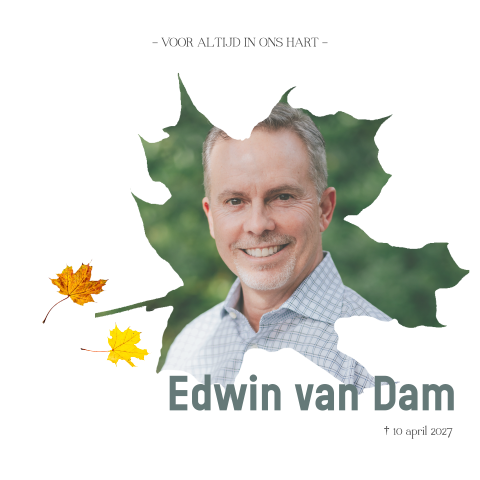 Rouwkaart foto gevallen blad