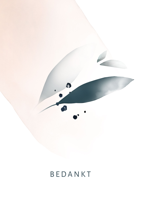 Dankbetuiging met roze aquarel en bladeren
