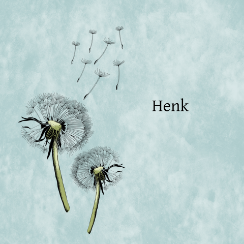 Bidprent met paardenbloemen