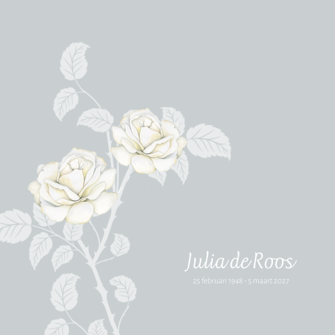 Rouwkaart witte roos