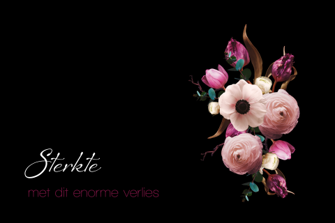 Condoleancekaart roze ranonkels