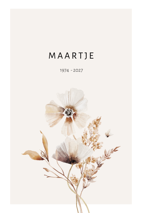 Bidprentje met pastelkleurige bloemen