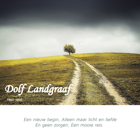 Linnen stof rouwkaart met foto boom modern ontwerp