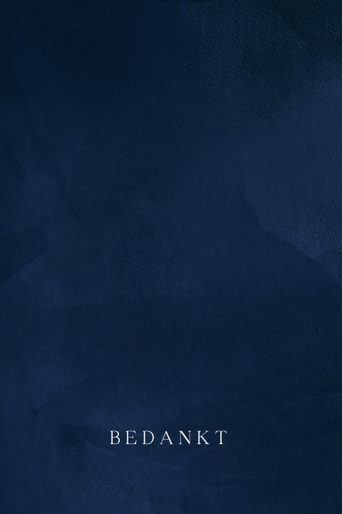 Unieke dankbetuiging velvet look blauw