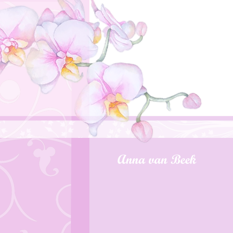 Rouwkaart stijlvolle orchidee in paars