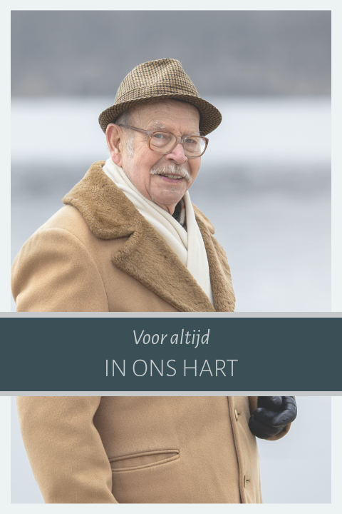Bedankkaart met blauwe kleuren en portret foto