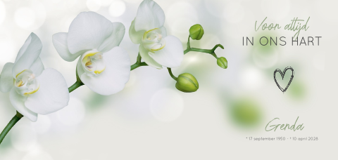 Bedankkaart vrouw met witte orchidee in verf look