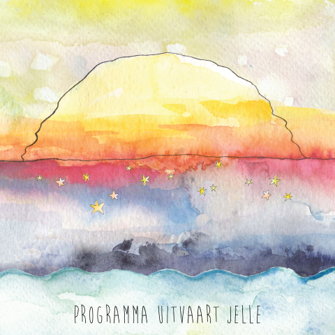 Programma uitvaart kind met illustratie ondergaande zon 
