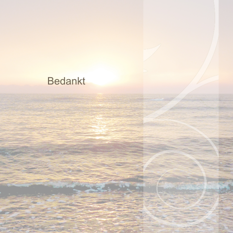 Bedankkaart met ondergaande zon in zee