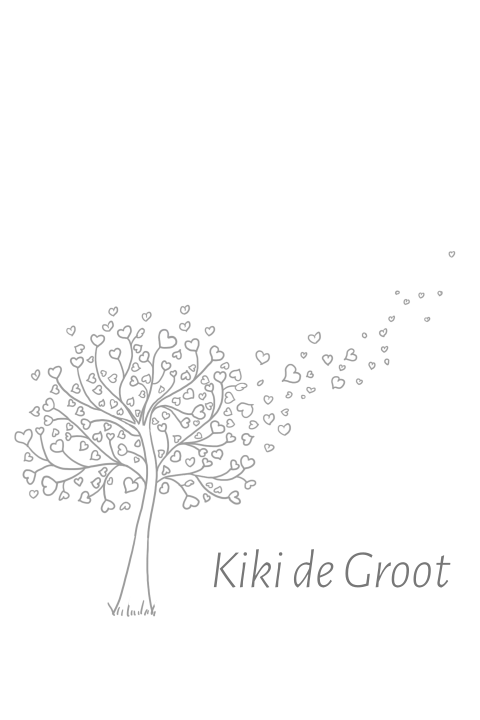 Mooi bedankkaart overleden baby of kind getekende boom met hartjes